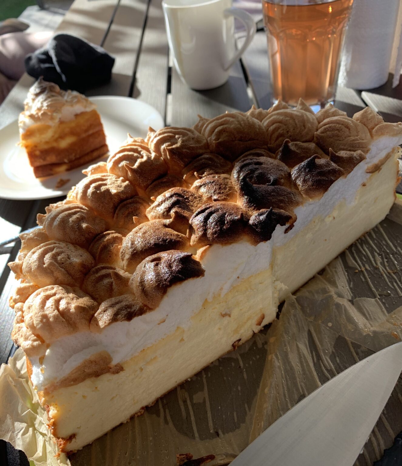 Eierlikör-Baiser-Käsekuchen ohne Boden
